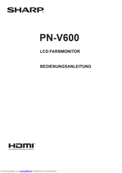 Sharp PN-V600 Bedienungsanleitung