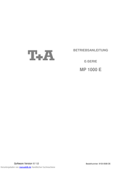 T+A MP 1000 E Betriebsanleitung