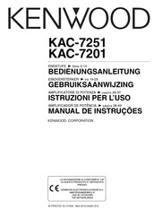 Kenwood KAC-7201 Bedienungsanleitung