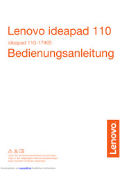 Lenovo ideapad 110-17IKB Bedienungsanleitung
