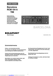 Blaupunkt Barcelona RCM 104 A TIM Einbauanleitung