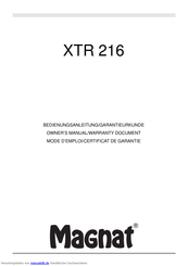 Magnat XTR 216 Bedienungsanleitung