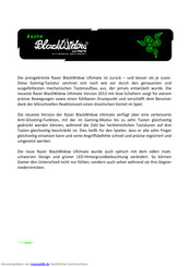 Razer BlackWidow Ultimate Handbuch