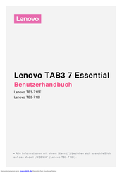 Lenovo TAB3 7 EssentialTB3-710I Benutzerhandbuch