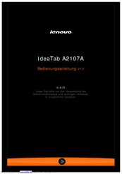 Lenovo IdeaTab A2107A Bedienungsanleitung