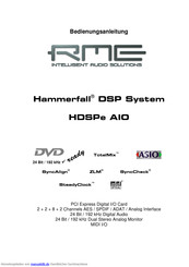 RME Audio Hammerfall HDSPe AIO Bedienungsanleitung