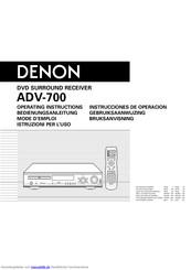 Denon ADV-700 Bedienungsanleitung