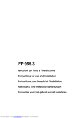 SCHOLTES FP 955.3 Gebrauchsanleitungen Und Installationsanleitungen