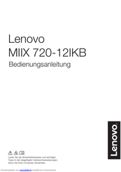 Lenovo MIIX 720-12IKB Bedienungsanleitung
