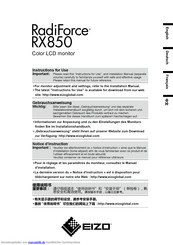 Eizo RadiForce RX850 Gebrauchsanweisung