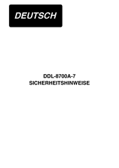 JUKI DDL-8700A-7 Sicherheitshinweise