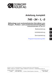 Dürkopp Adler 745-34-3 Anleitung