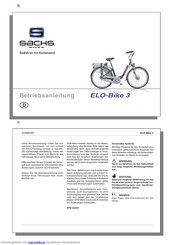 Sachs Bikes ELO-BIKE 3 2010 Betriebsanleitung