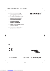 Einhell BT-PO 1100/2 E Originalbetriebsanleitung