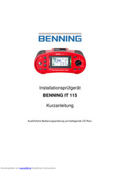 Benning IT 115 Kurzanleitung