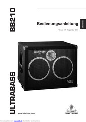 Behringer Ultrabass BB210 Bedienungsanleitung
