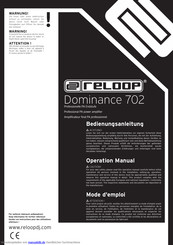 Reloop Dominance 702 Bedienungsanleitung
