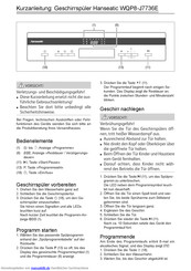 Hanseatic WQP8-J7736E Kurzanleitung