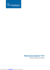 Plantronics Explorer 370 Bedienungsanleitung