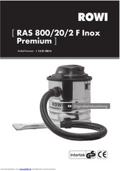 Rowi RAS 800/20/2 F InoxPremium Originalbetriebsanleitung