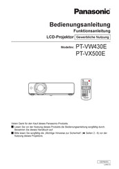 Panasonic PT-VW430E Bedienungsanleitung