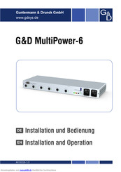 G&D MultiPower-6 Installation Und Bedienung