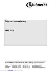 Bauknecht BME 7200 Gebrauchsanweisung