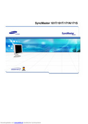 Samsung SyncMaster 181T Bedienungsanleitungen