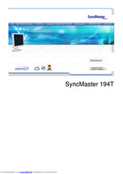 Samsung SyncMaster 194T Bedienungsanleitung