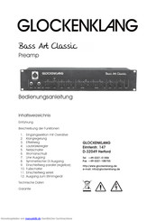GLOCKENKLANG Bass Art Classic Preamp Bedienungsanleitung