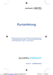Alcatel one touch 997D Kurzanleitung