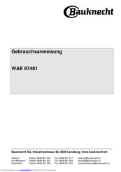 BAUKNECHT WAE 87481 Ecostyle UltimateCare Gebrauchsanweisung