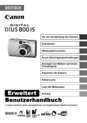Canon IXUS 800IS Benutzerhandbuch