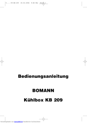 Bomann KB 209 Bedienungsanleitung