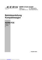 KERN FCE 30K10 Betriebsanleitung