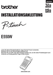 Brother P-touch E550W Installationsanleitung