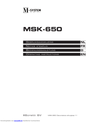 M-system M-system MSK-650IX Bedienungsanleitung