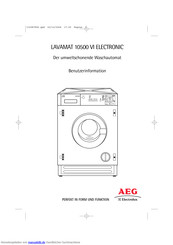 Electrolux LAVAMAT 10500 VI ELECTRONIC Benutzerinformation