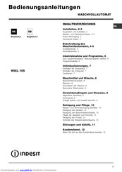 Indesit WIXL 105 Bedienungsanleitungen