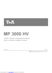 T+A MP 3000 HV Software Installationsanleitung