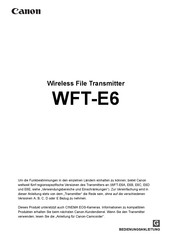 Canon WFT-E6A Bedienungsanleitung