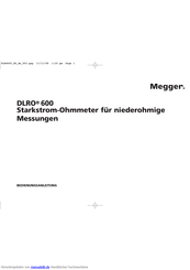 Megger DLRO 60 Bedienungsanleitung