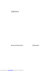AEG Electrolux E30510-6 Benutzerinformation