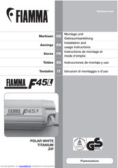 Fiamma F45L Montage- Und Gebrauchsanleitung