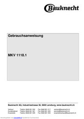 Bauknecht MKV 1118.1 Gebrauchsanweisung