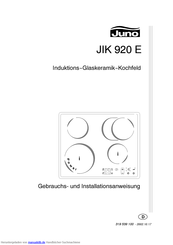 JUNO JIK 920E Gebrauchs- Und Installationsanweisung
