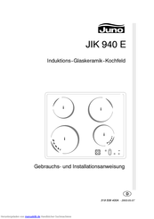JUNO JIK940E Gebrauchs- Und Installationsanweisung