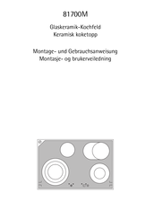 Aeg Electrolux 81700M Montage- Und Gebrauchsanweisung