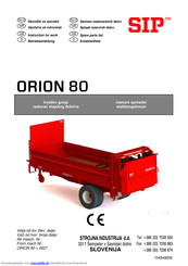 SIP ORION 80 Betriebsanleitung