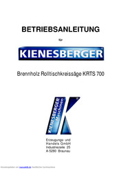 KIENESBERGER KRTS 700 Betriebsanleitung